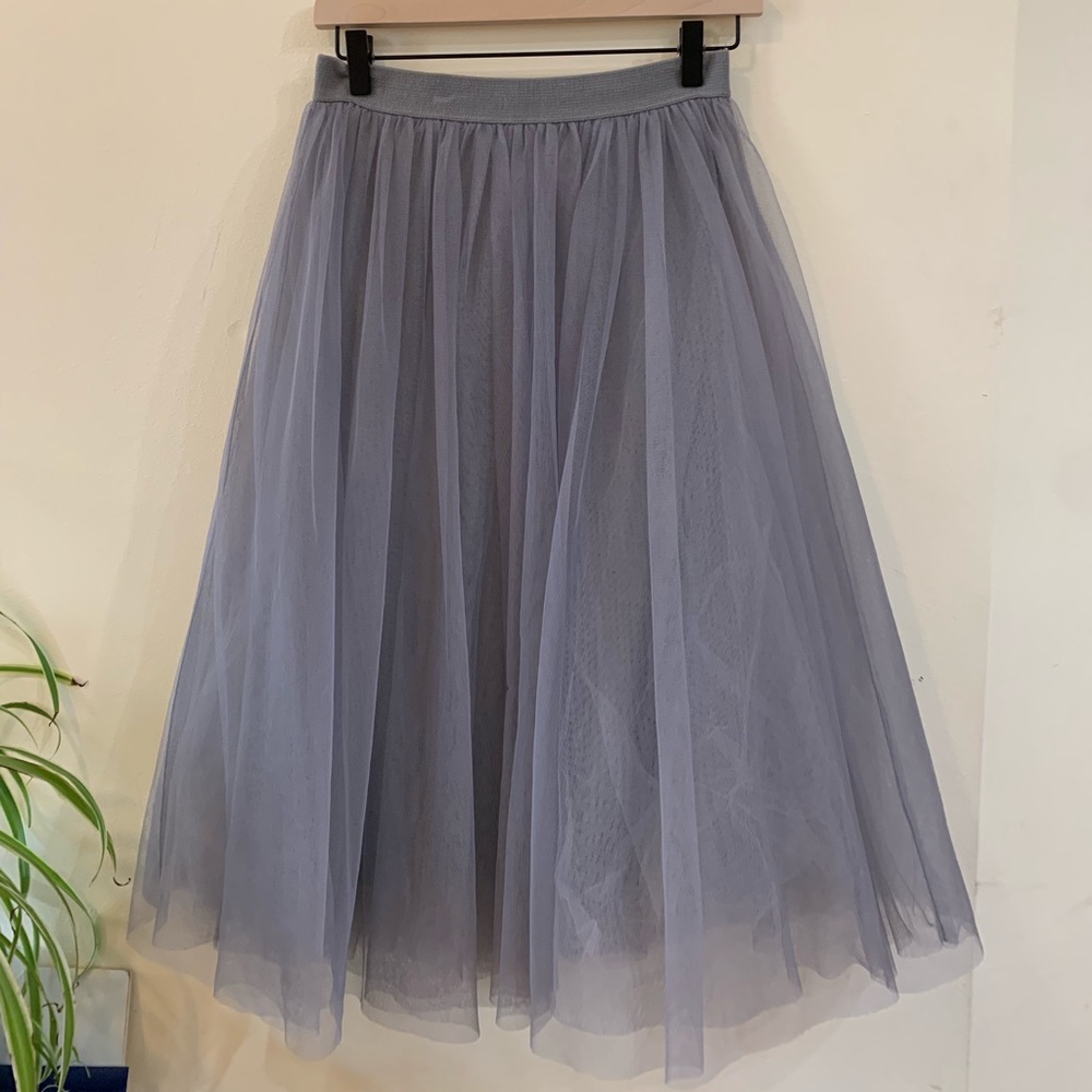 Grey Tule Skirt - Anthropologie